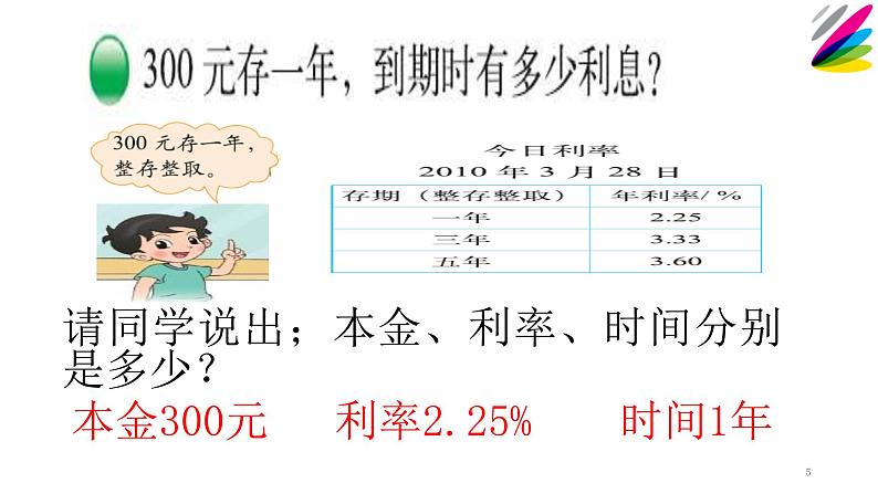 六年级数学下册课件:2 百分数(二)4利率(人教版)(共10张PPT)05