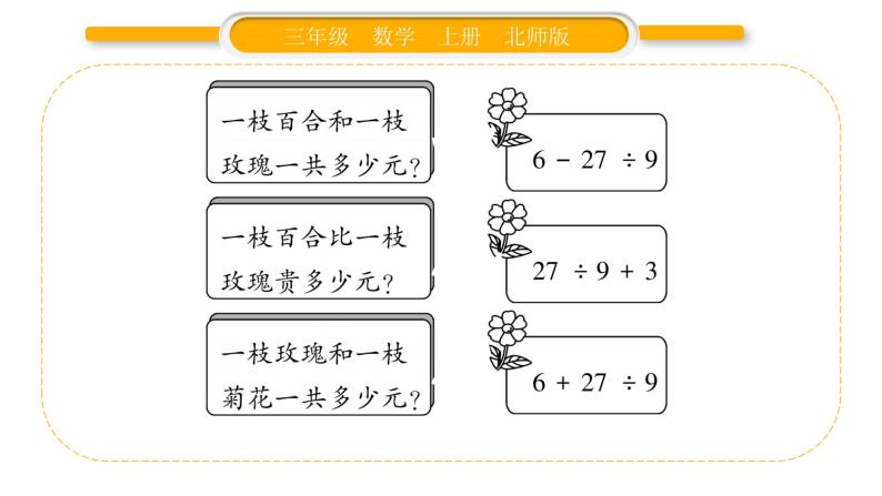 北师大版三年级数学上第一单元混合运算第4课时 买玩具（2）习题课件05