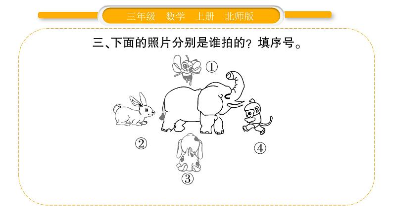 北师大版三年级数学上第二单元观察物体第1课时 看一看(一)习题课件05