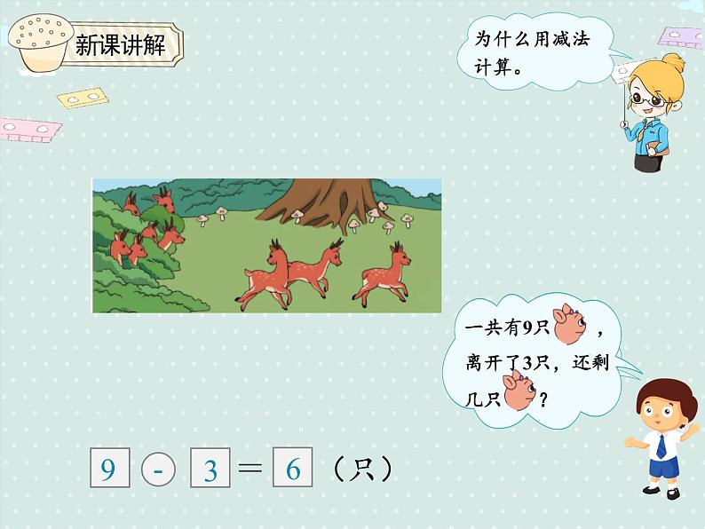 人教版1年级数学上册 5.9解决问题 (8.9的加减) PPT课件06