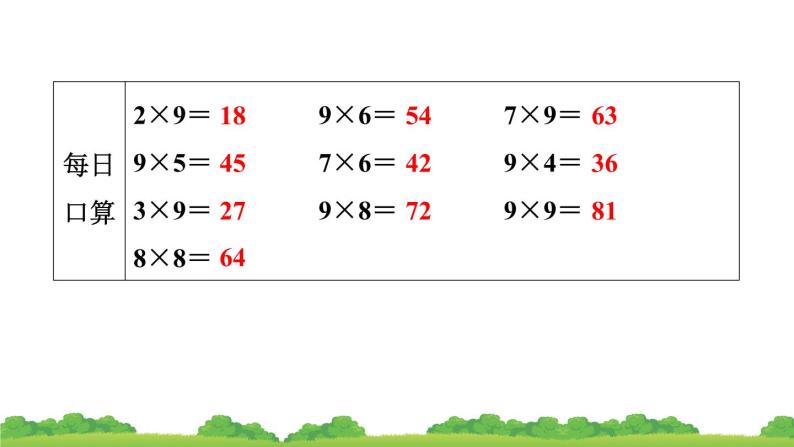 人教版小学数学二年级上册 第3节 9的乘法口诀 课件07