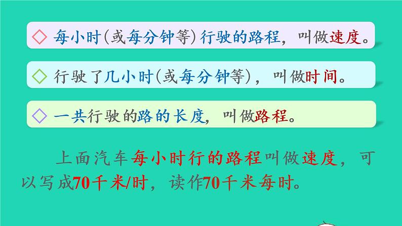 2022四年级数学上册4三位数乘两位数第5课时速度时间和路程教学课件新人教版第5页