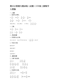 期末计算题专题训练（试题）六年级上册数学人教版