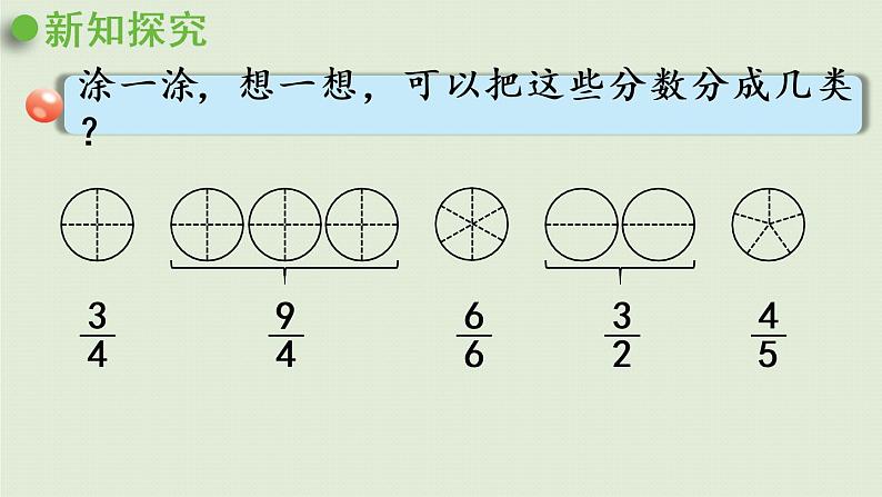 数学青岛五(下)课件 二 校园艺术节—分数的意义和性质 第2课时 真分数和假分数第5页