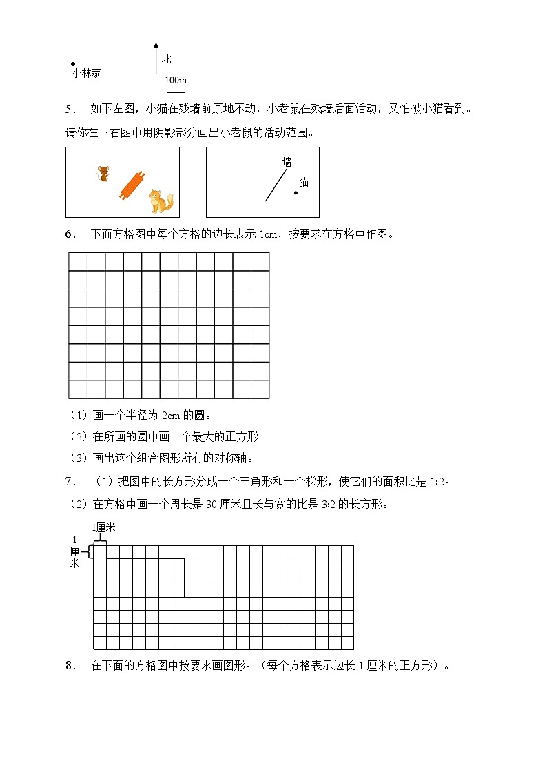 人教版数学六年级上册期末易错题专项练习-操作题(含答案)02