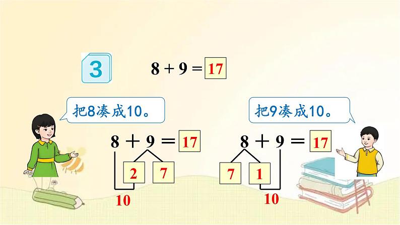 人教版数学一年级上册 第3课时 8、7、6加几(2) 课件06