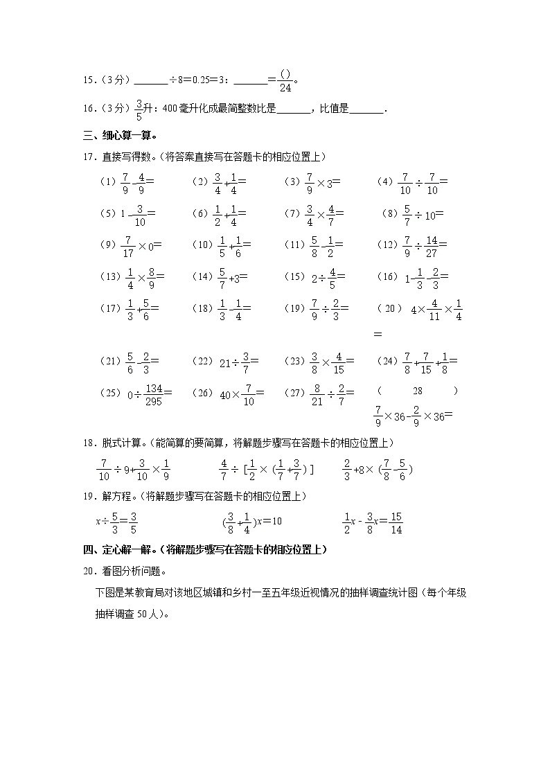 2021-2022学年山东省烟台市栖霞市五年级(上)期末数学试卷第3页