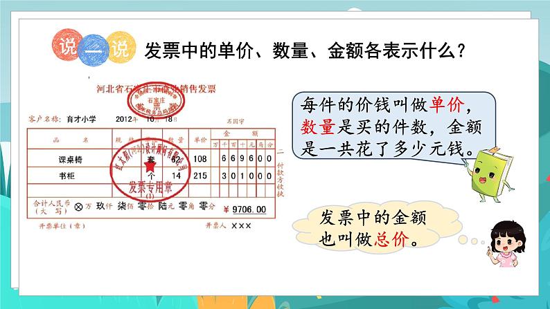 四数下(JJ)第3单元 第4课时 单价、数量、总价 PPT课件04