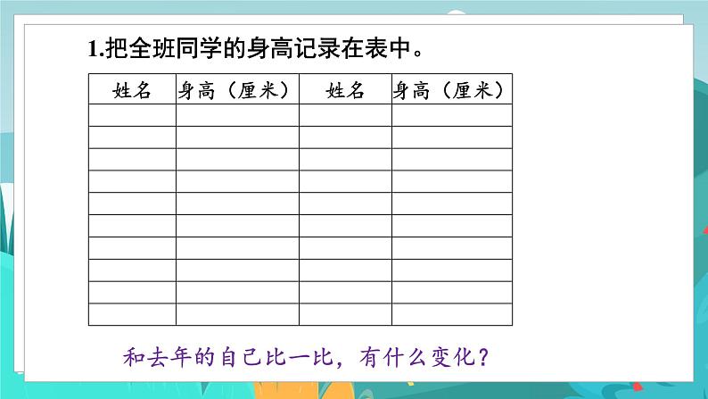 四数下(JJ)第7单元 测量身高 PPT课件第4页