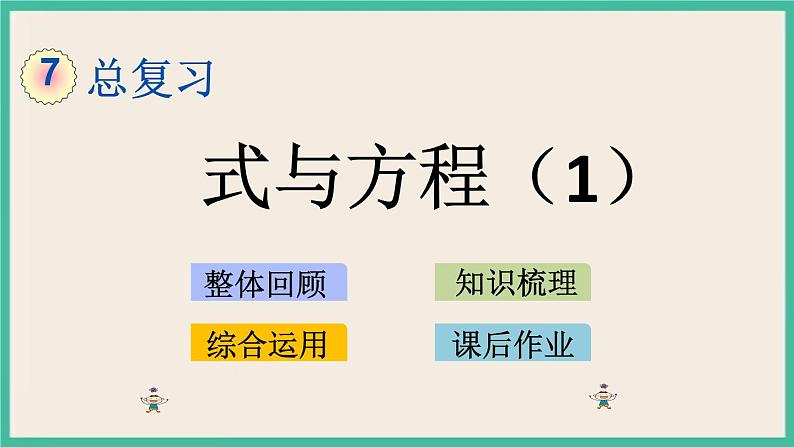 1.11 式与方程(1) 课件+练习 苏教版六下数学01