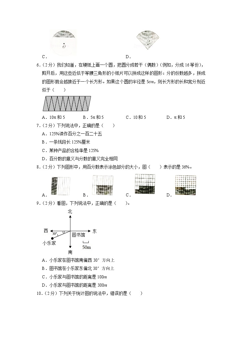 山西省忻州市忻府区忻州市康乐小学2021-2022学年六年级上学期期末数学试卷第2页