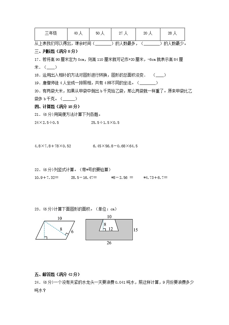 【期末分层:拔高】苏教版五年级上册数学期末分层模拟卷(含答案)第3页