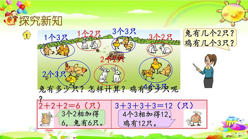 新苏教版数学二年级上册《乘法的初步认识》课件04