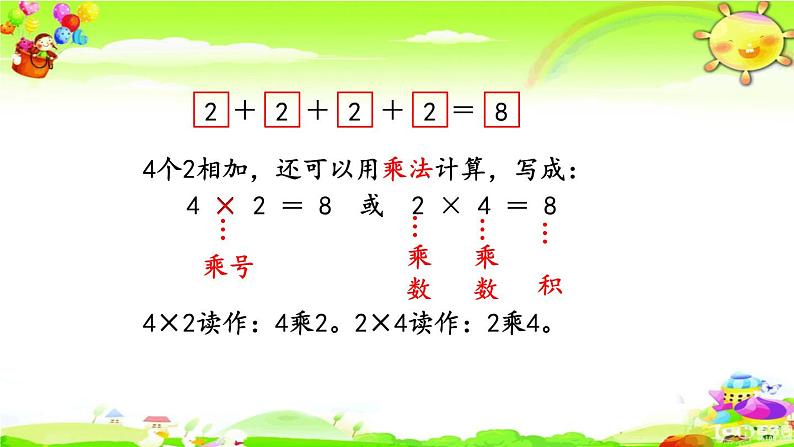 新苏教版数学二年级上册《乘法的初步认识》课件07