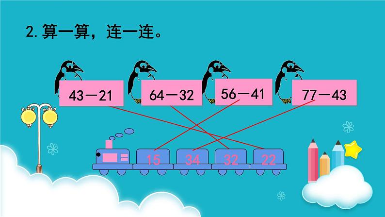 人教版数学二年级上册 第5课时 退位减 课件第3页