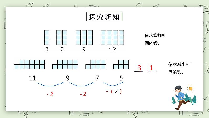 人教版小学数学一年级下册 7 找规律 第二课时 课件第5页