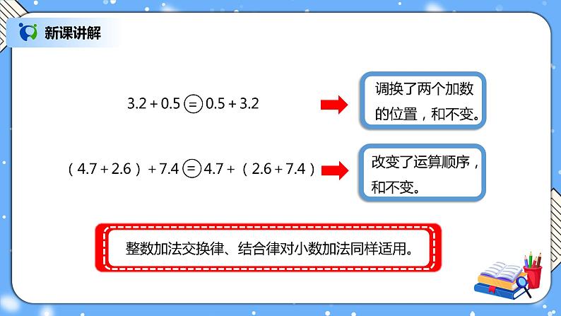 人教版四下6.4《整数加法运算律推广到小数》PPT课件第6页