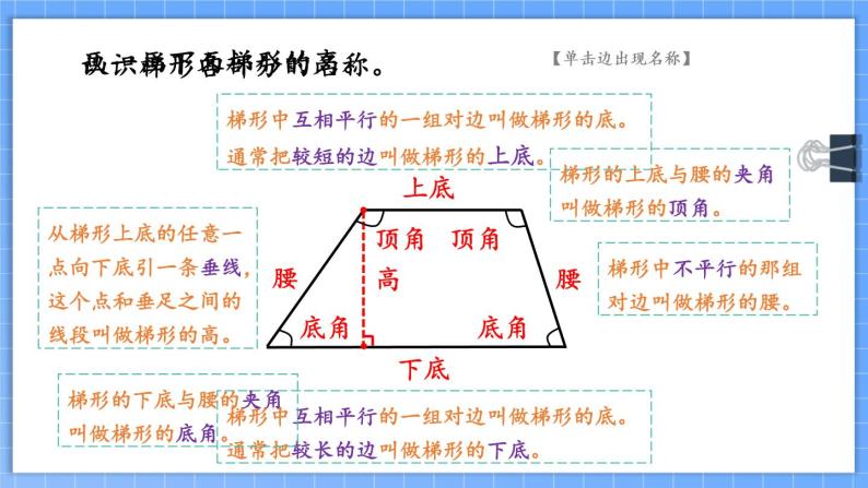 【冀教版】四下数学 《四 多边形的认识》3. 梯形  课件05