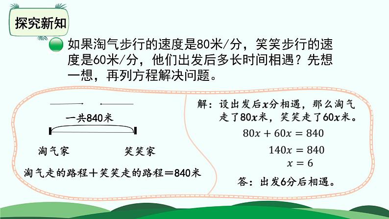 7.2 相遇问题 精品课件 北师大版数学五年级下册07