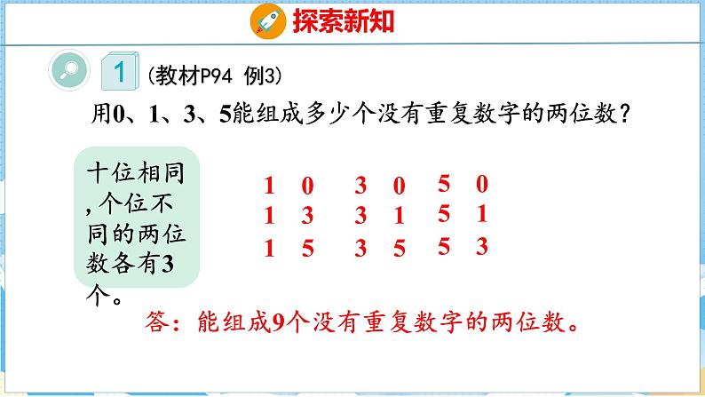 8.1 排列问题(课件)人教版数学三年级下册第6页