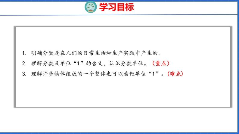 新版人教版五年级数学下册 4.1 分数的产生和分数的意义（课件）02