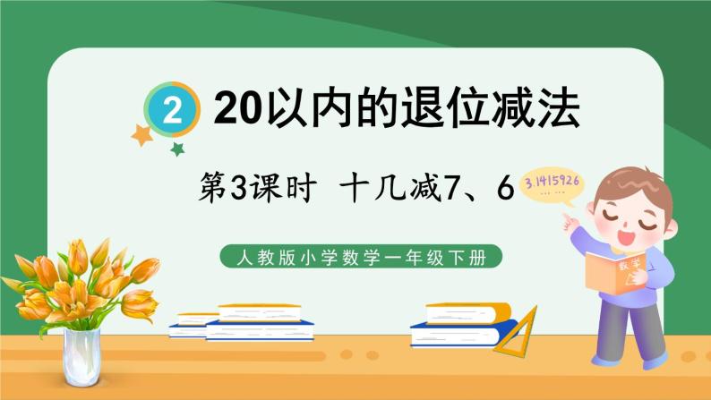 2.20以内的退位减法 第3课时 十几减7、6【课件PPT】01