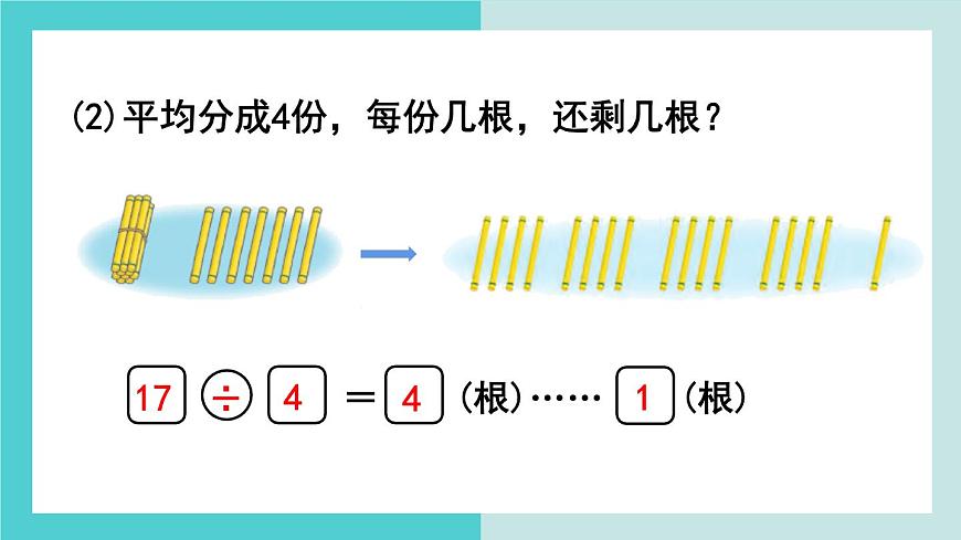 【冀教版】二下數(shù)學(xué) 二 《有余數(shù)的除法》第2課時(shí)  余數(shù)與除數(shù)的關(guān)系  課件第4頁