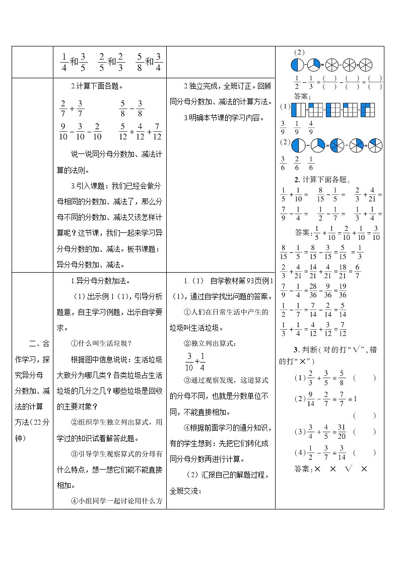 第六单元 2.异分母分数加、减法 第1课时 异分母分数加、减法(1)课件+教案+导学案02