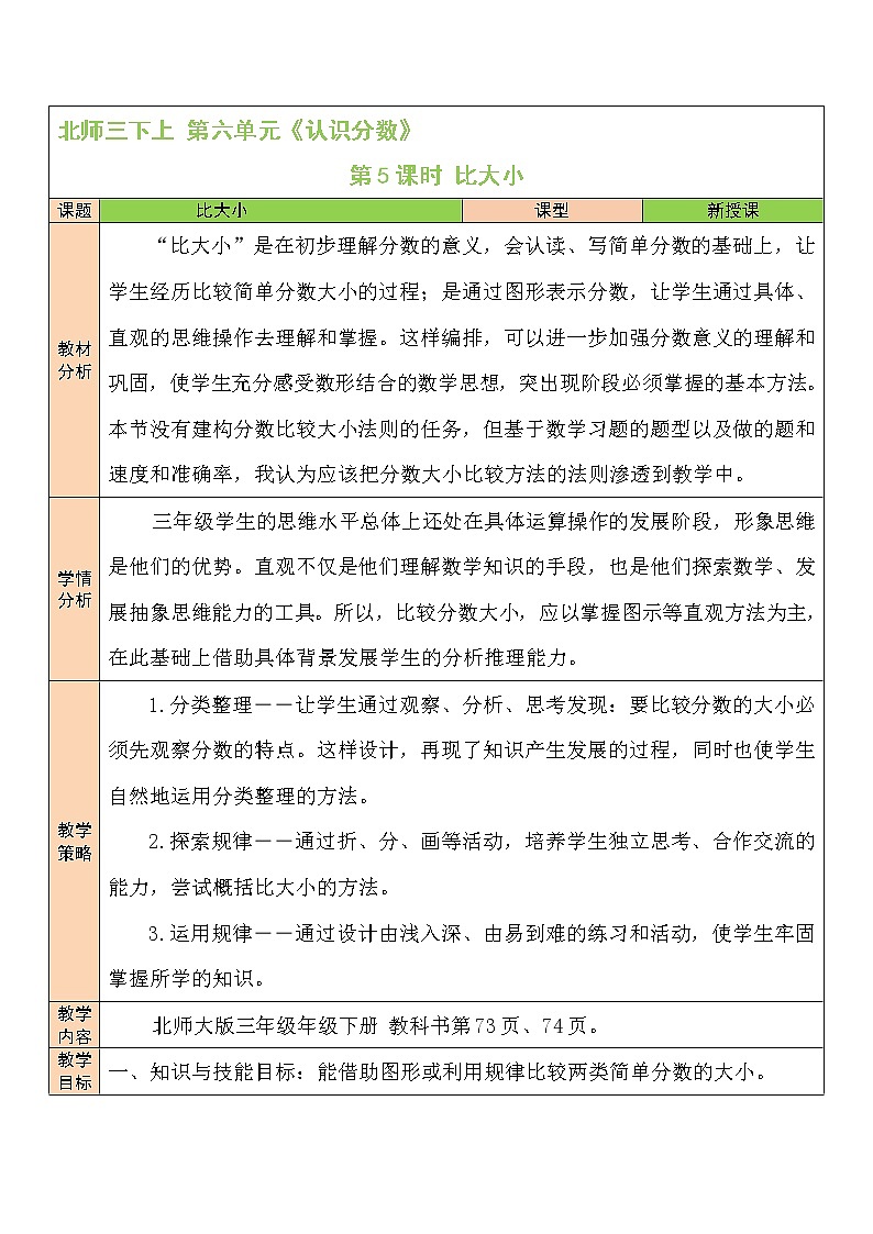 六 认识分数 比大小 第5课时 课件(送教案)01