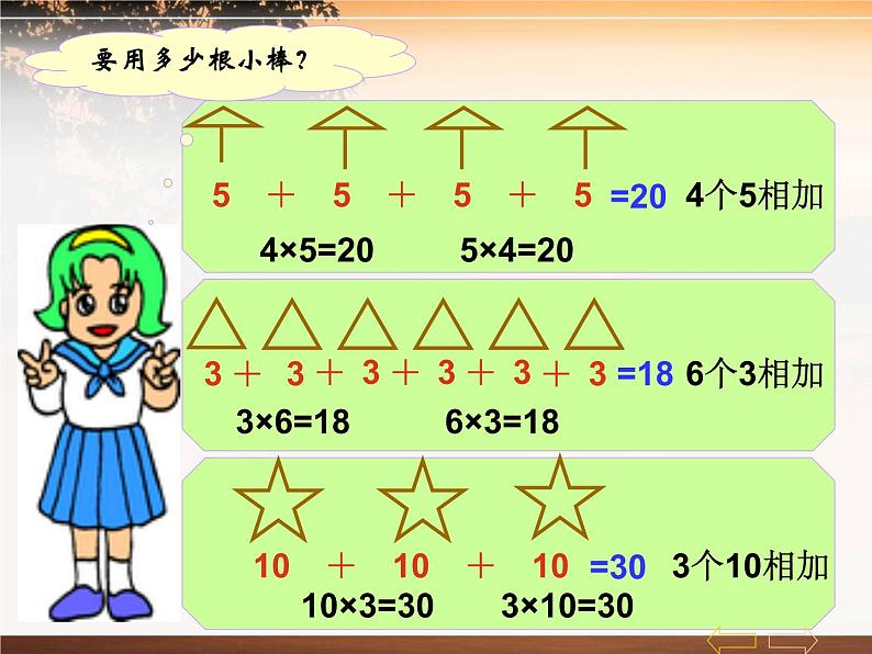 2023年秋季青岛版数学二上第一单元《看魔术 乘法的初步认识4》ppt课件第7页