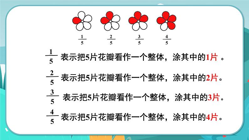 冀教版数学四年级下册 5.3 用分数表示整体的一部分(课件PPT+教案)04