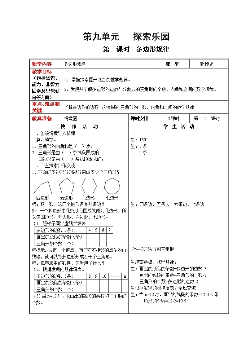 9.1 探索多边形中隐含的规律（课件PPT+教案）01