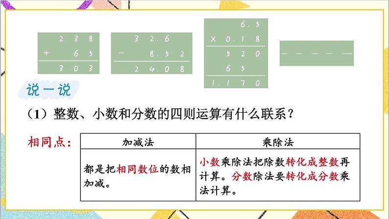 六 回顾与整理 1.数与代数 第2课时 数的运算 课件+教案08