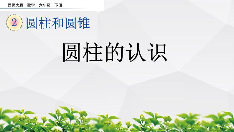 新西师大版数学六年级下册课件:2.1 圆柱的认识第1页