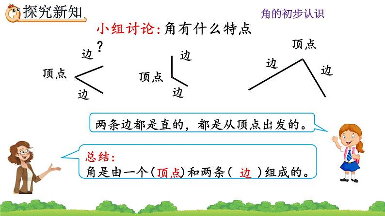 人教版数学二年级上册第三单元《角的初步认识》第一课时《认识角》PPT课件第5页
