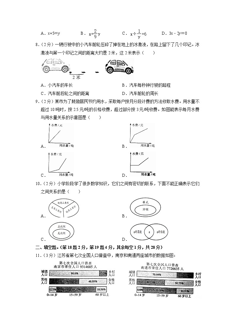 江苏省南通市通州区2021-2022学年小升初数学试卷第2页