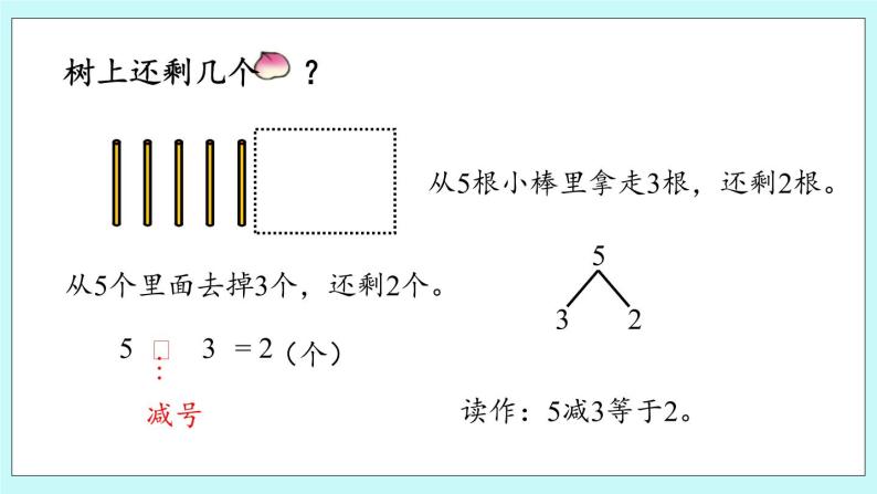 青岛版（五年制）数学一上 3.2 认识5以内的减法 课件+教案+练习05