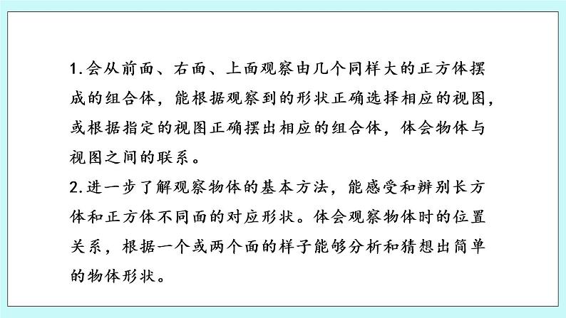 第三单元第2课时《观察由几个正方体摆成的长方体或正方体》课件02
