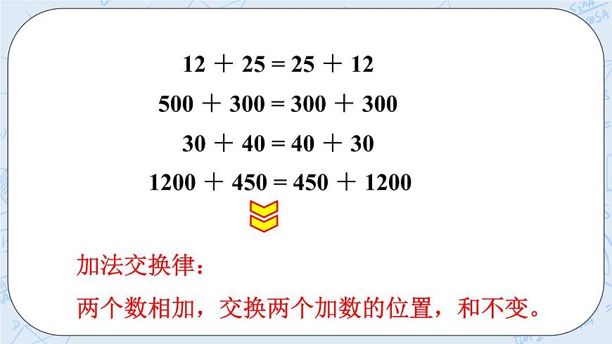 西師大版4上數(shù)學第二單元加法運算律課時1課件第5頁