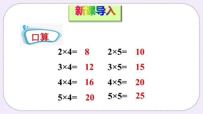 青岛版二上数学  1-5的乘法口诀整理 课件02