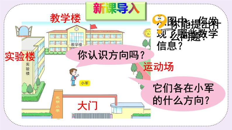 青岛版二上数学  认识方向 课件02