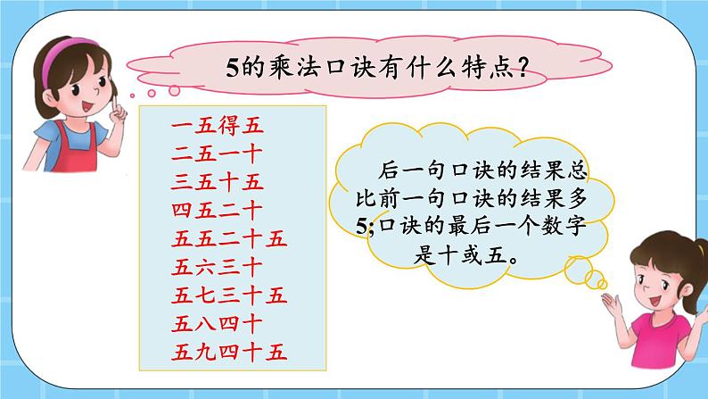 第二单元 表内乘法和除法(一)2.2.3 5的乘法口诀 课件08