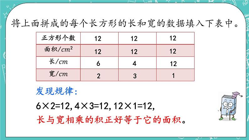 第五单元 长方形与正方形的面积5.3 长方形的面积 课件第6页