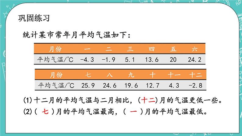 第六单元 生活中的负数6.4 练习十二 课件第5页