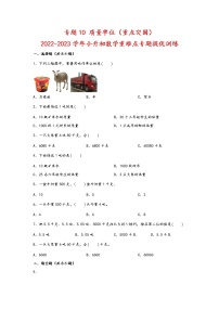 2023年小升初数学重难点专题提优训练  专题10 质量单位（重点突围）