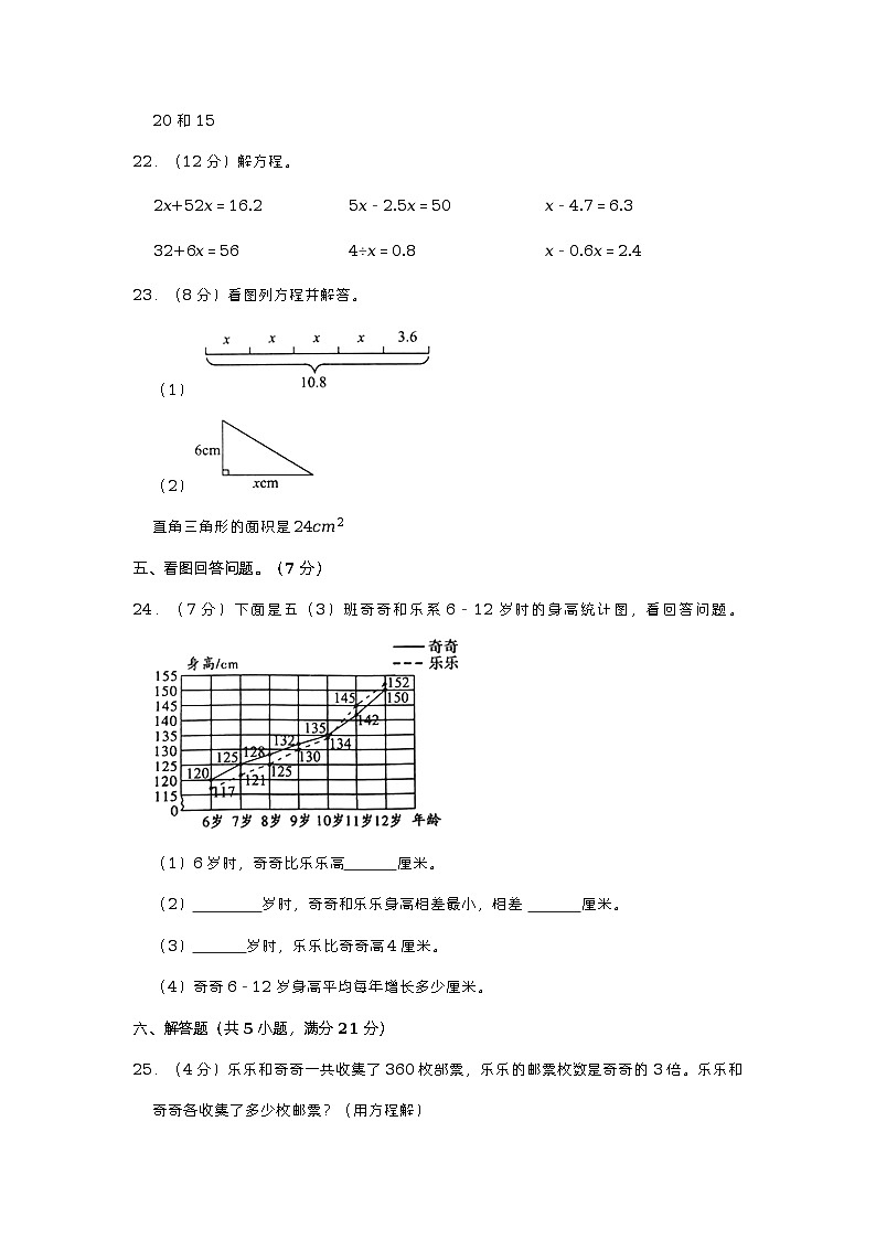 河南省安阳市2022-2023学年五年级下学期期中数学试卷第3页