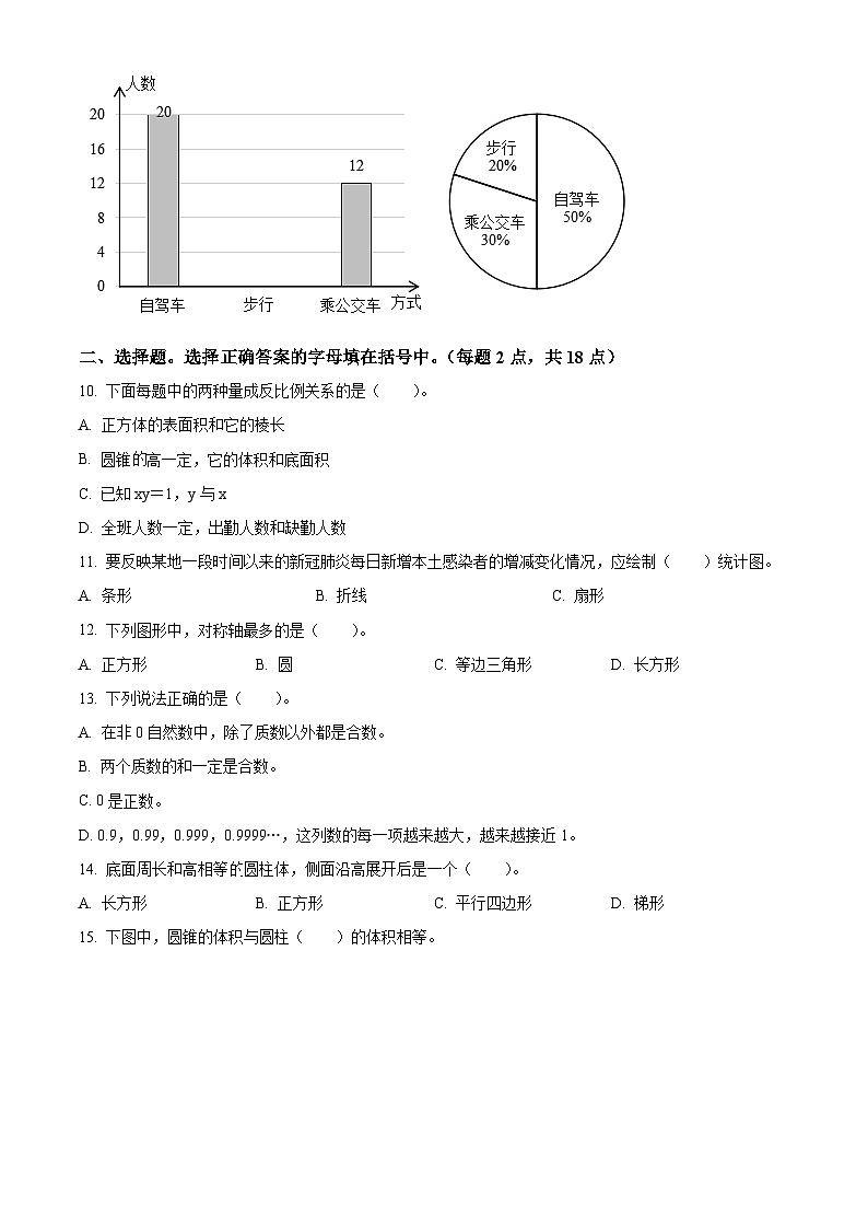 【小升初真题卷】2021-2022学年辽宁省鞍山市立山区人教版六年级下册期末测试数学试卷(原卷版)第2页