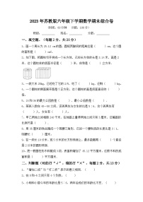 2023年苏教版六年级数学下学期期末综合测试卷（附答案）