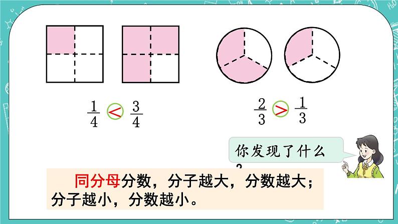 西师大版数学三年级上册 第八单元 分数的初步认识 第2课时 分数的大小比较 PPT课件06