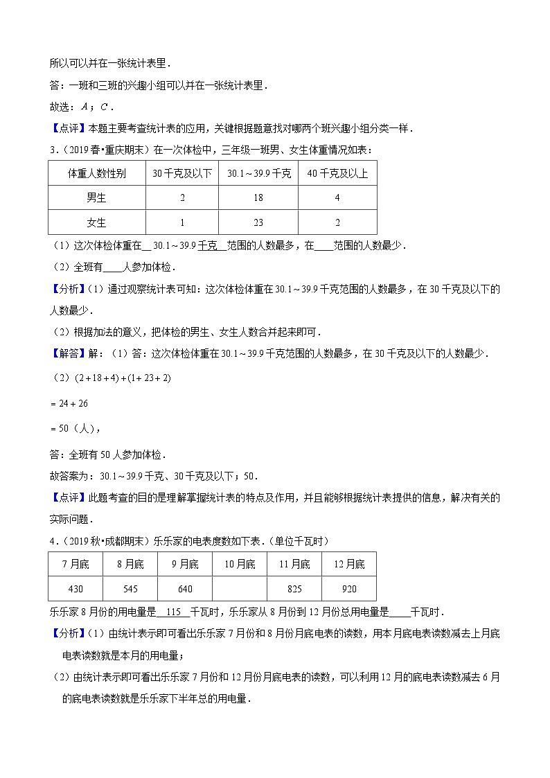 苏教版三年级下册数学热点难点培优讲义 第9单元《数据的收集和整理(二)》培优拔高测试卷02
